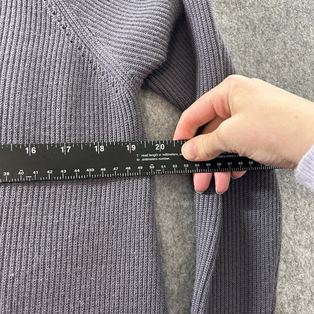 ATHLETA Sweater Small Hanover Merino Wool Blend V-Neck Knit Purple Winter - Picture 8 of 8